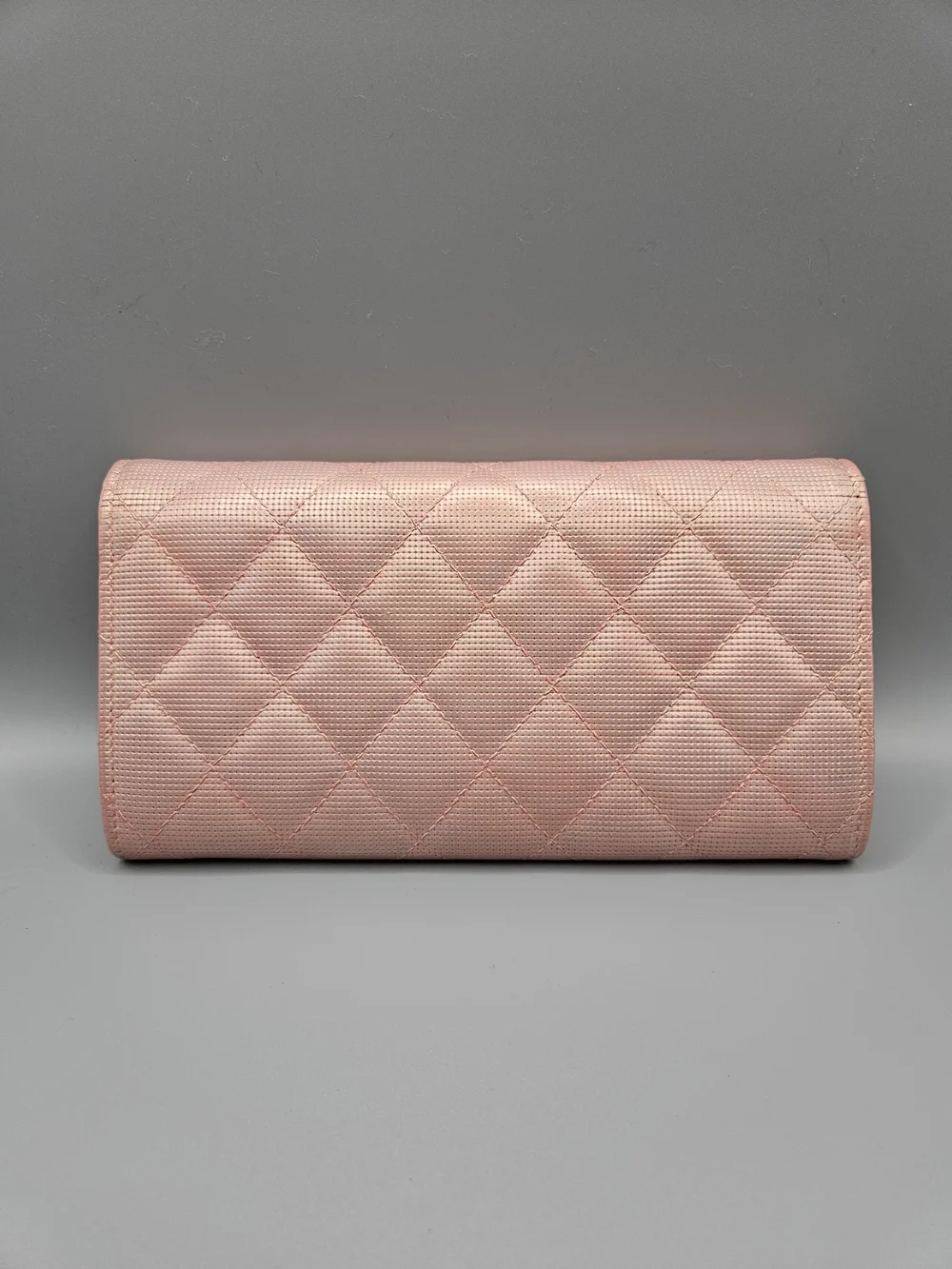 🩷CHANEL Authentic Metallic Calfskin Quilted Pixel Effect Large Flap Wallet🩷